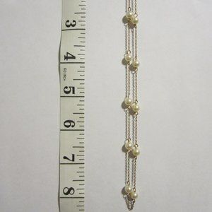 VINTAGE Girls' Pearl & Chain Necklace